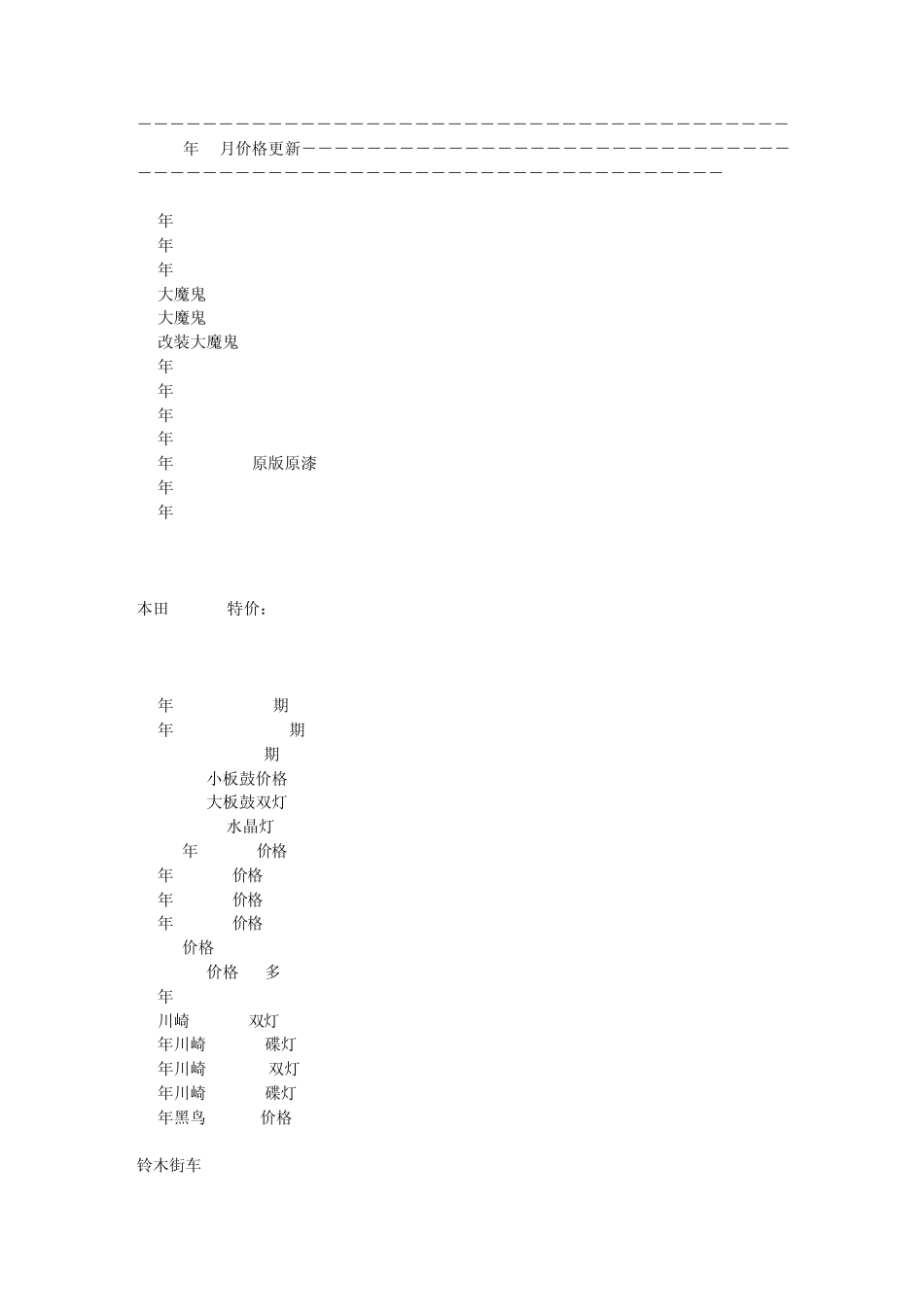 本田与川崎摩250托跑车各型号报价_第2页
