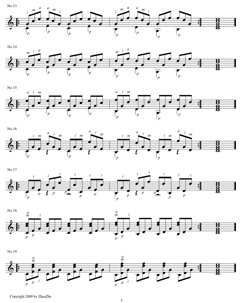 朱利亚尼120首右手练习——古典吉他、指弹吉他必练的右手练习_第3页