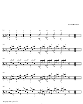 朱利亚尼120首右手练习——古典吉他、指弹吉他必练的右手练习