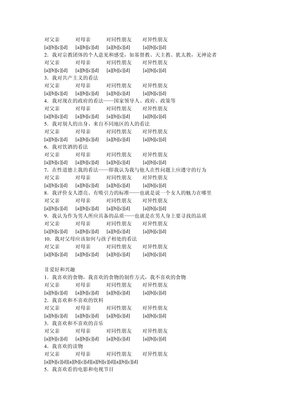 朱拉德自我表露问卷_第2页