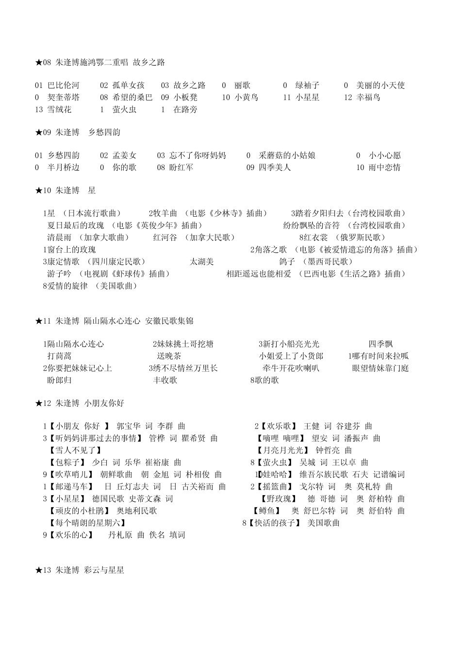 朱逢博老盒带全集曲目_第2页