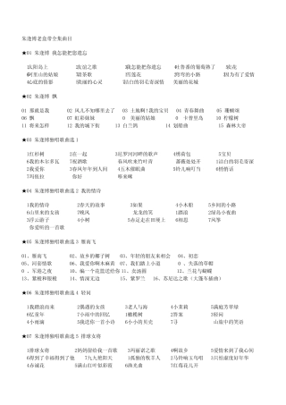 朱逢博老盒带全集曲目
