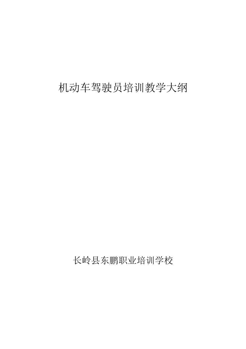 机动车驾驶员培训教学大纲_第1页