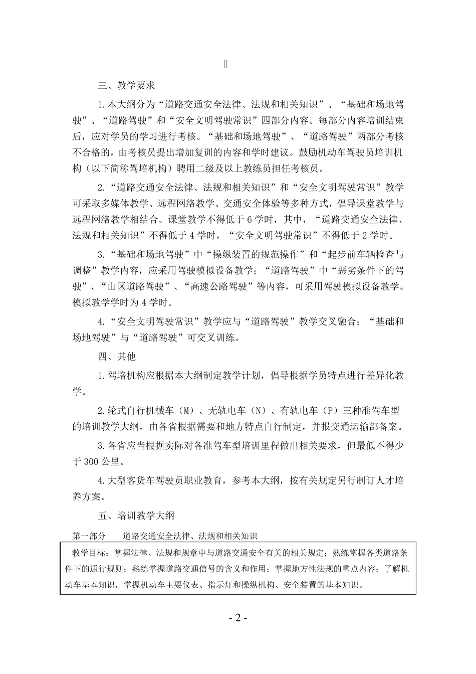 机动车驾驶员培训教学大纲_第3页