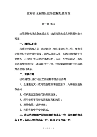 机场消防队应急救援处置措施