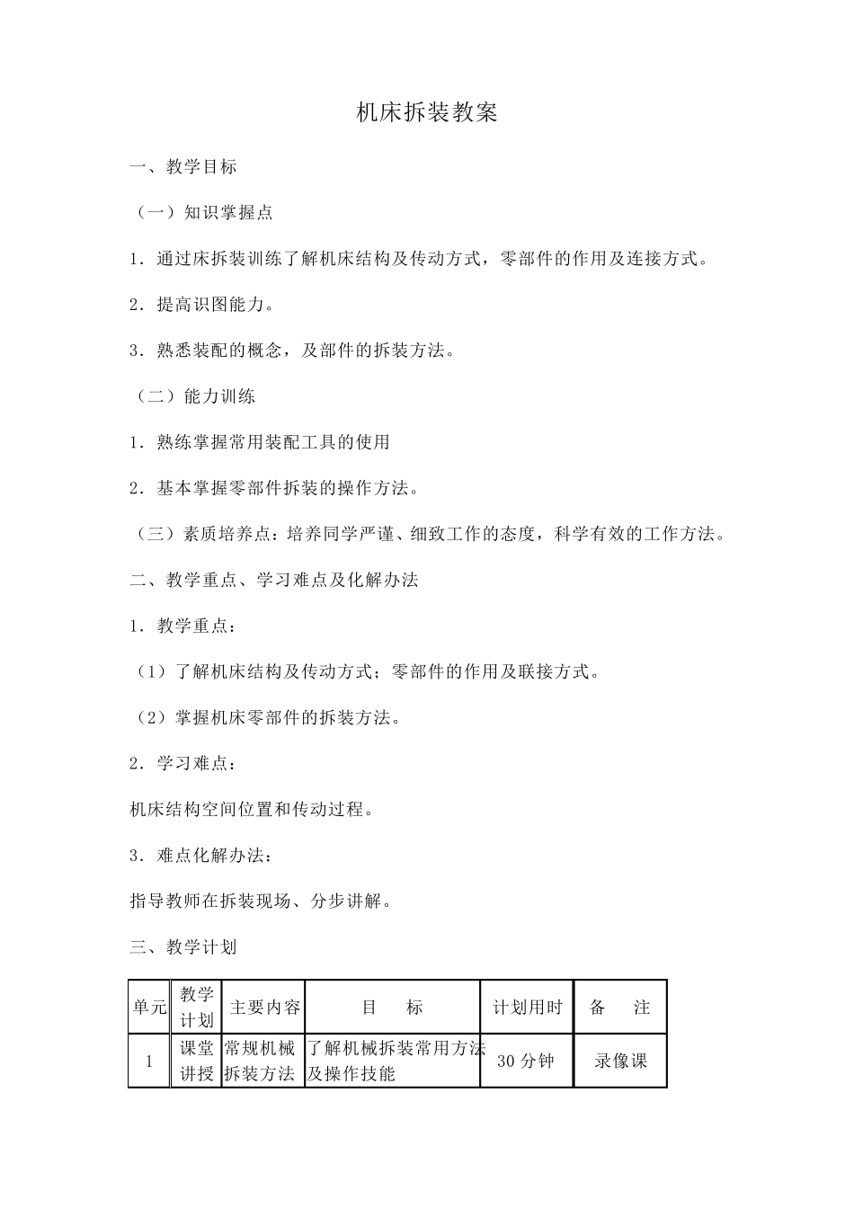 机床拆装教案_第1页