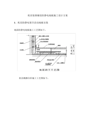 机房装修铺设防静电地板施工设计方案