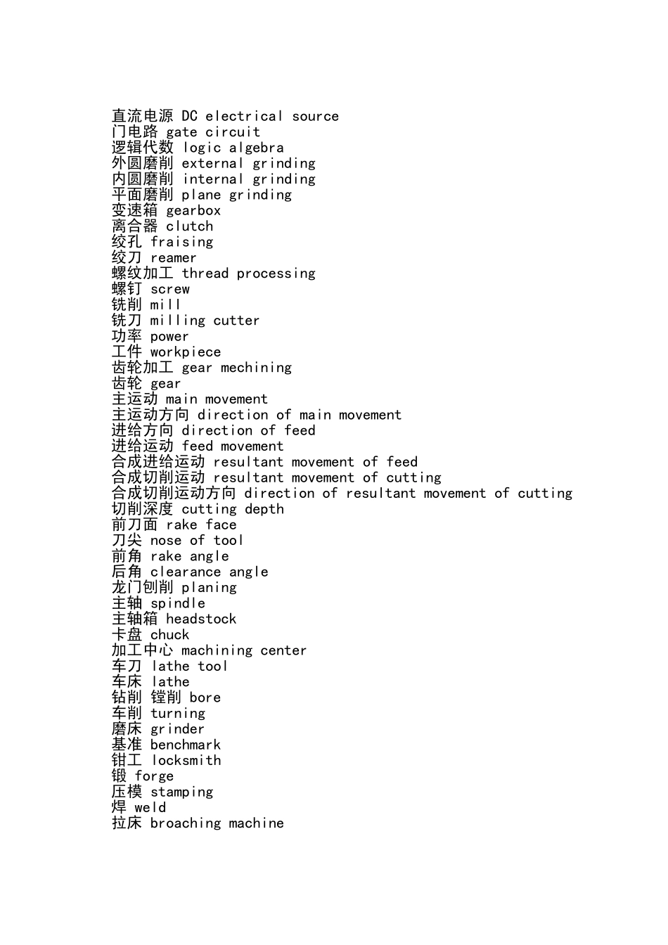 机械专业英语大全_第2页