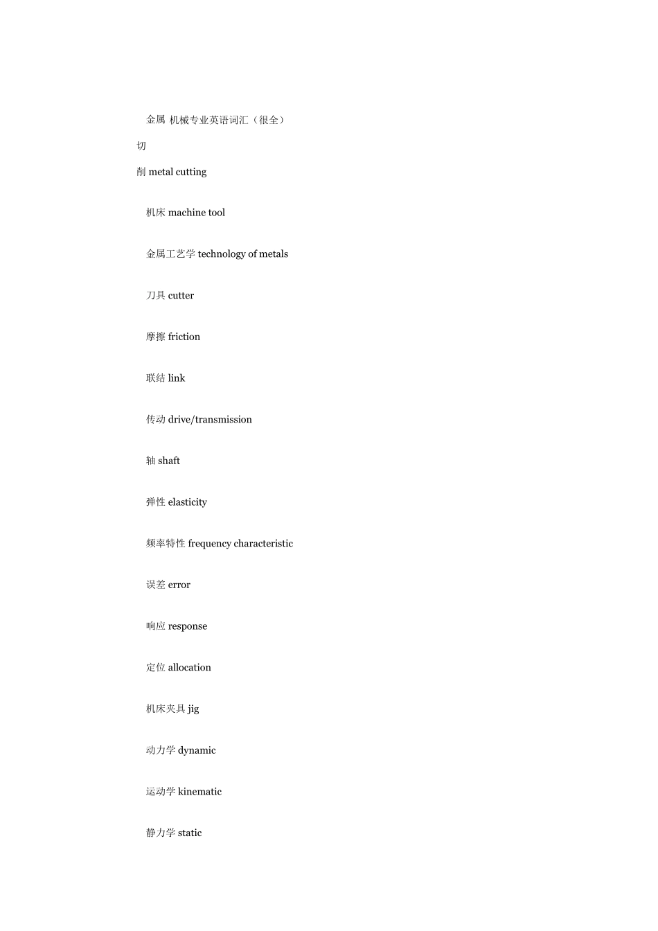 机械专业英语词汇_第1页