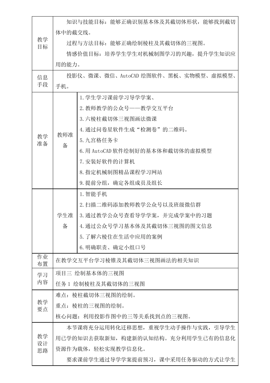 机械制图教学信息化说课教学设计_第2页