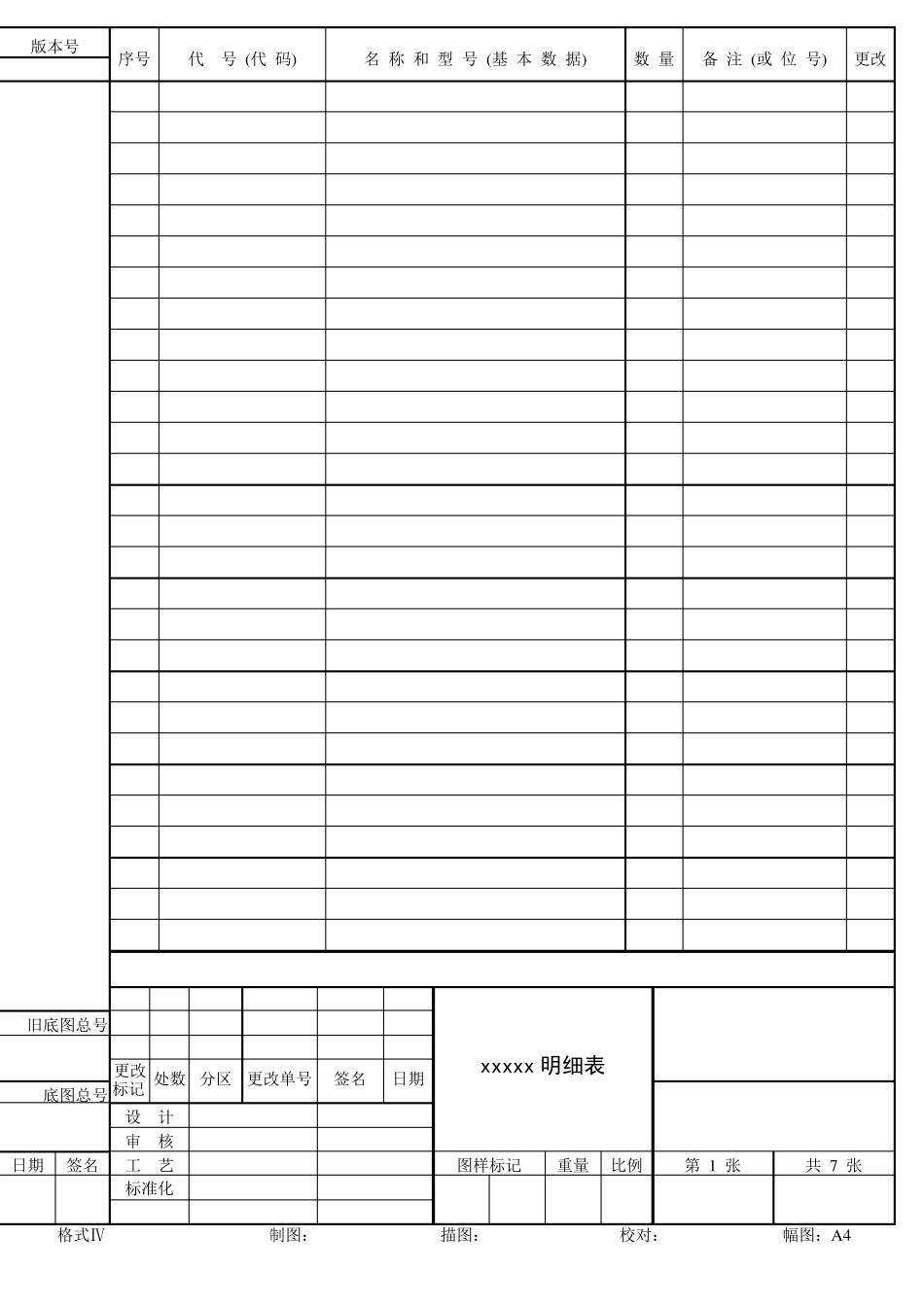 机械制图明细表模版_第1页
