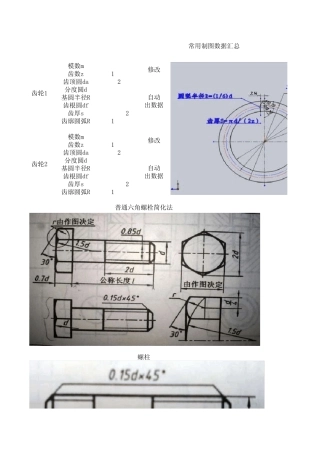 机械制图标准件简化画法齿轮弹簧螺栓
