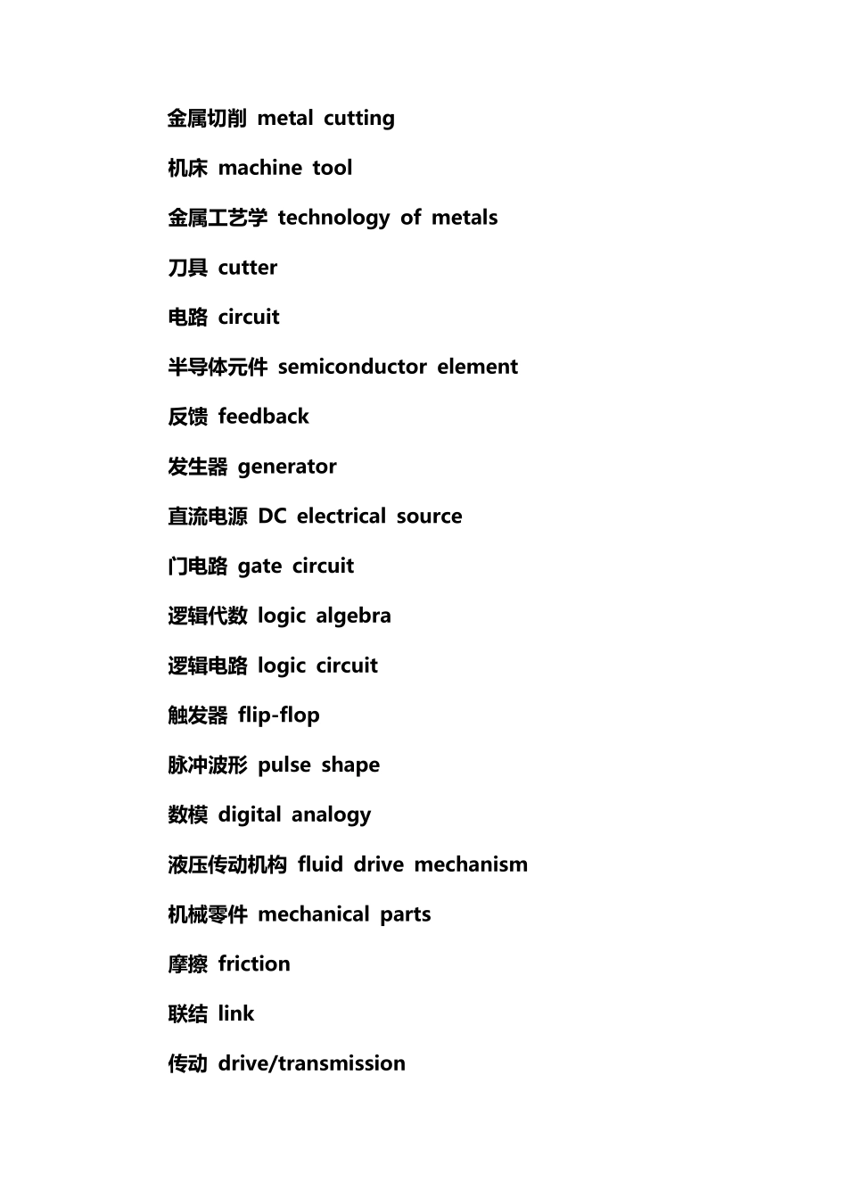 机械制造专业英语单词_第1页