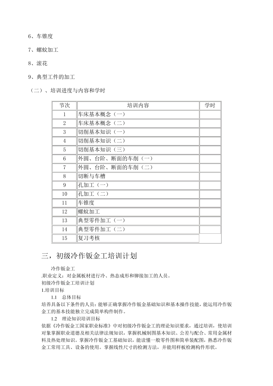 机械加工培训计划_第2页