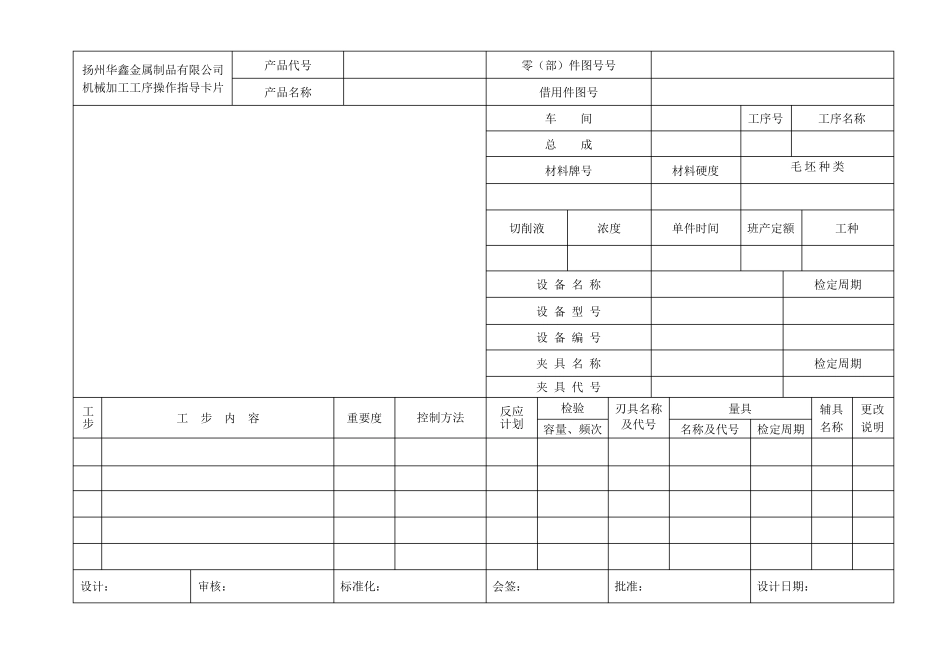 机械加工工序卡片模板(空白)_第3页