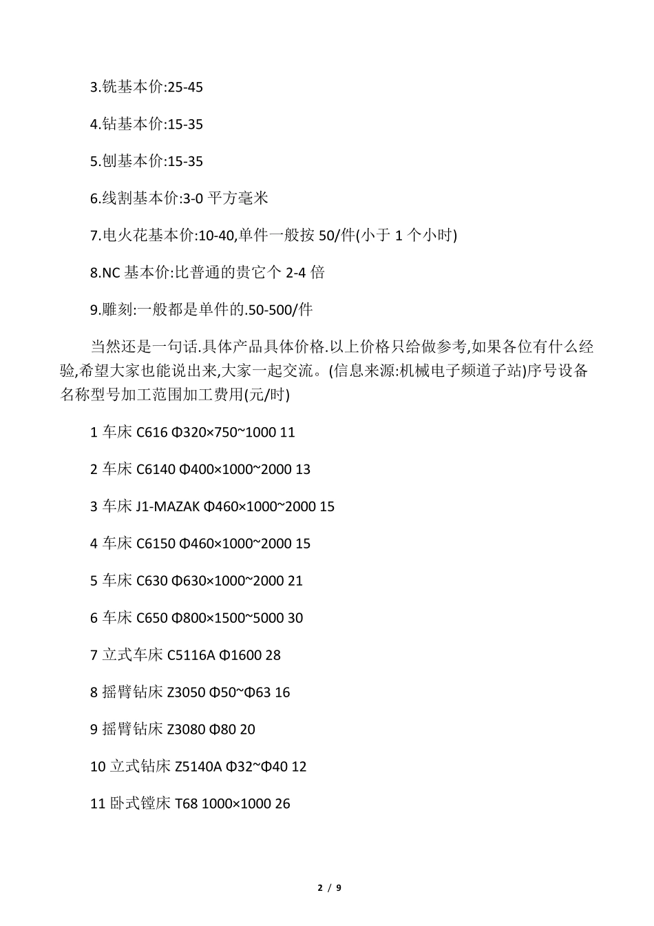 机械加工报价单_第2页