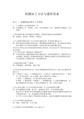 机械加工方法与设备选用