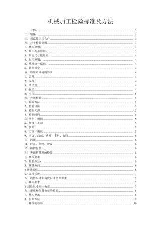机械加工检验标准及方法