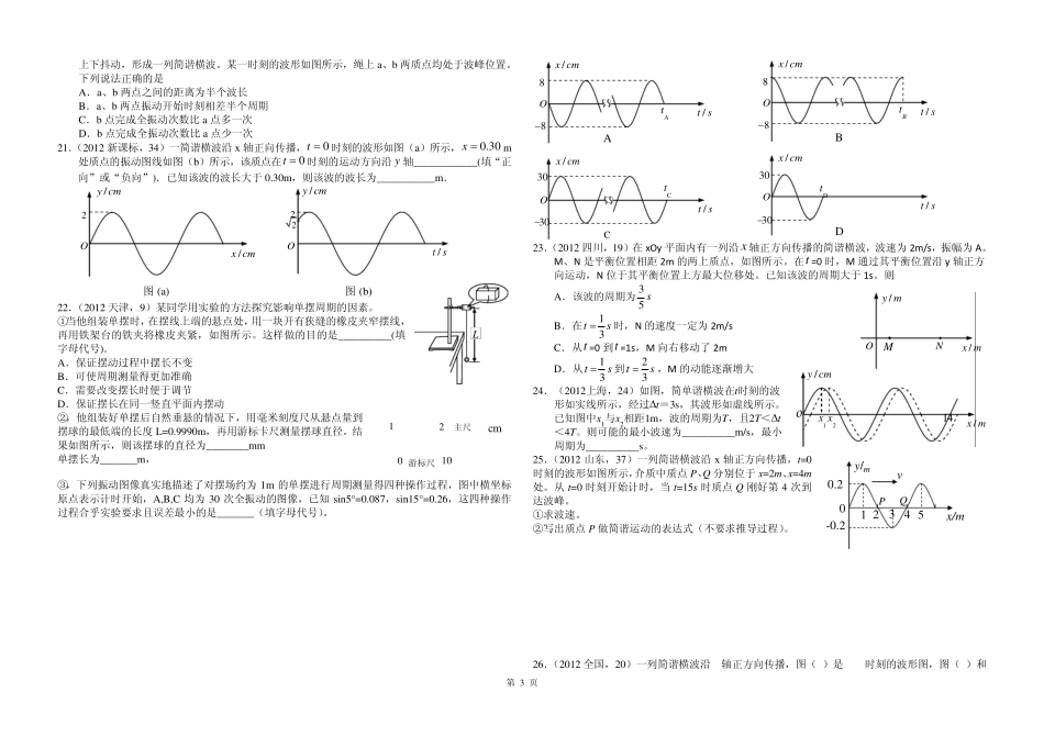 机械振动和机械波高考题_第3页