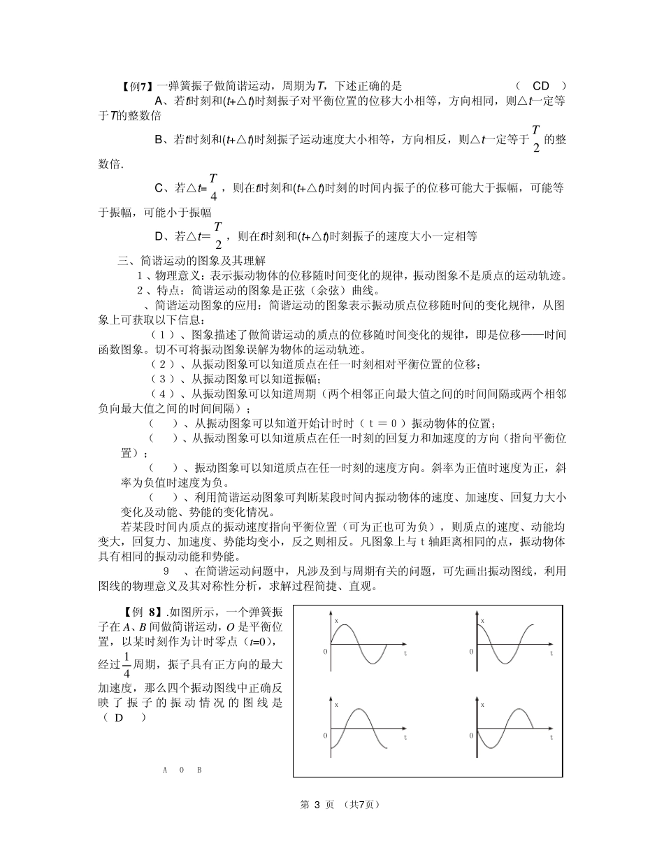 机械振动复习(有例题、配套习题,有答案)_第3页