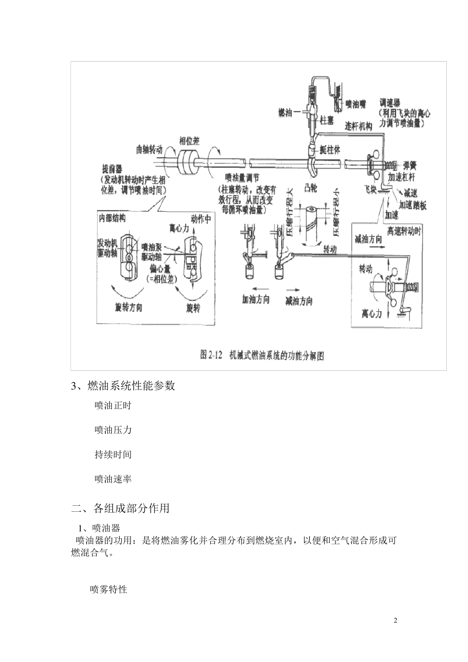机械燃油喷射系统结构及喷油过程_第2页