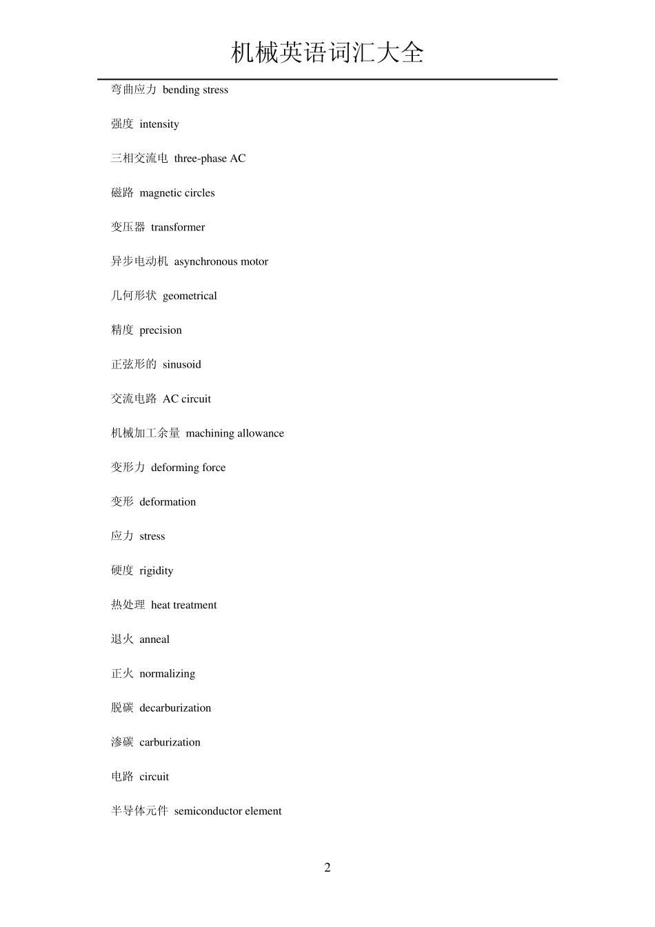 机械英语词汇大全_第2页