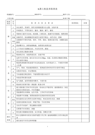 机械设备技术检查表