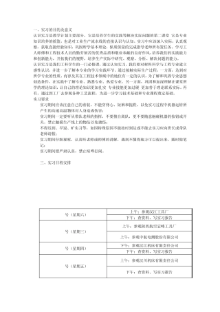 机械设计制造及其自动化专业认识实习报告