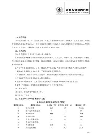 机械设计制造及其自动化本科专业人才培养方案