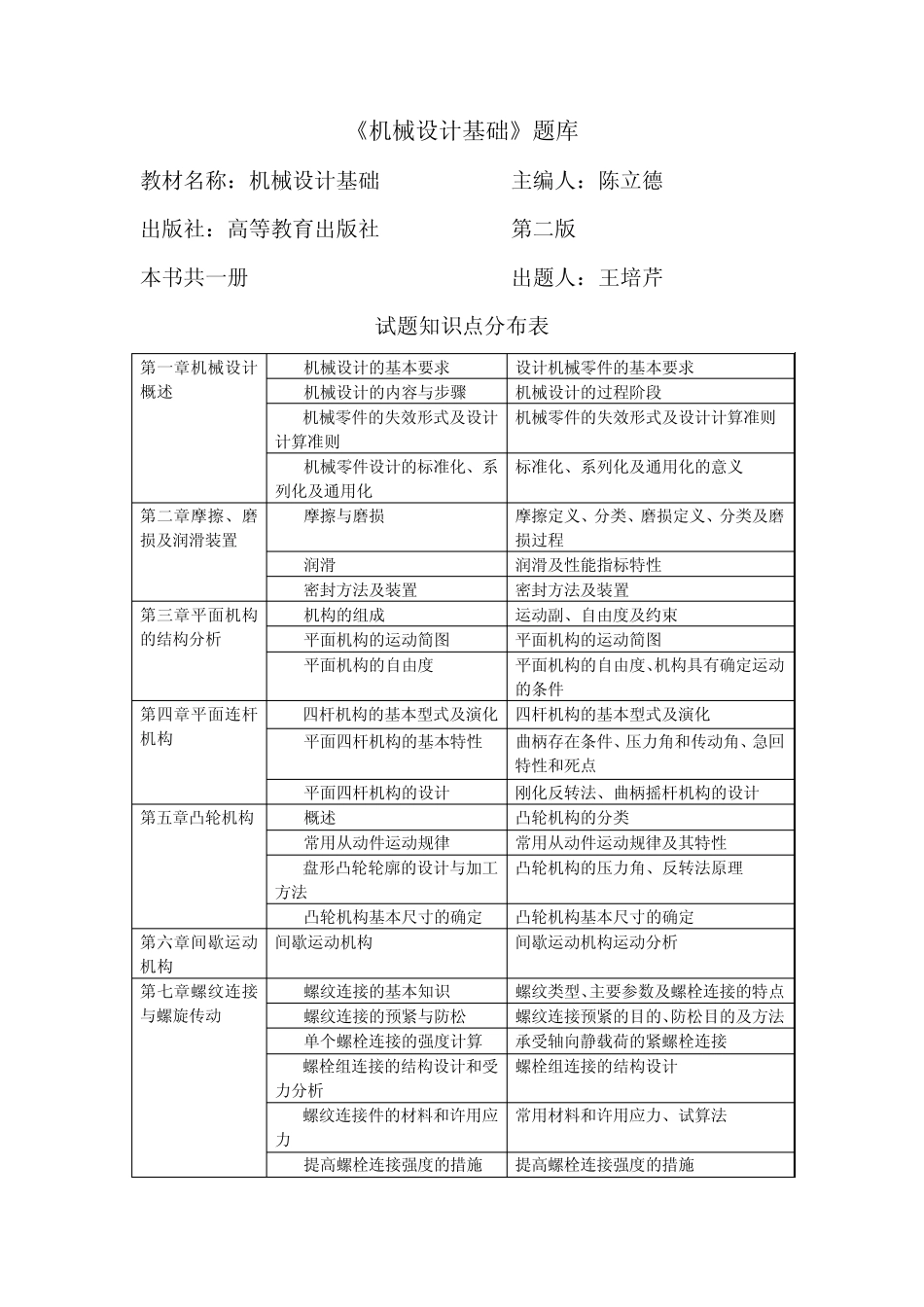 机械设计基础题库_第1页