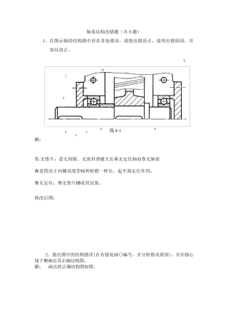 机械设计轴系结构改错题