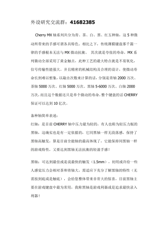 机械键盘轴简介