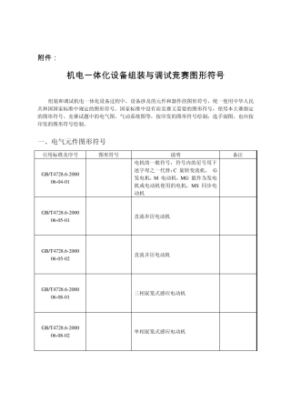机电一体化设备组装与调试竞赛图形符号