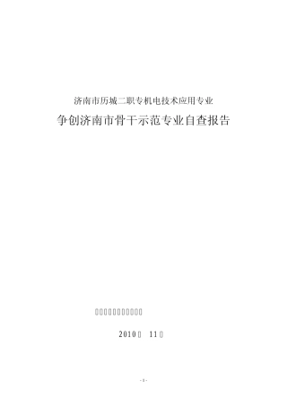 机电专业自查报告