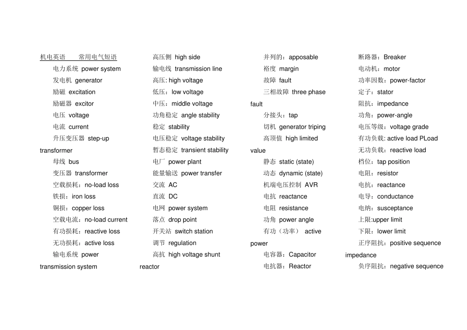 机电专业英语_第1页