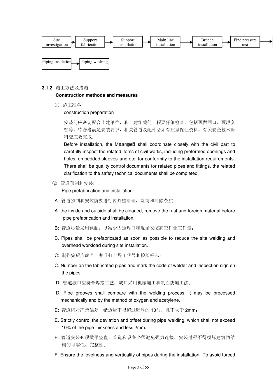 机电工程施工方案中英对照_第3页