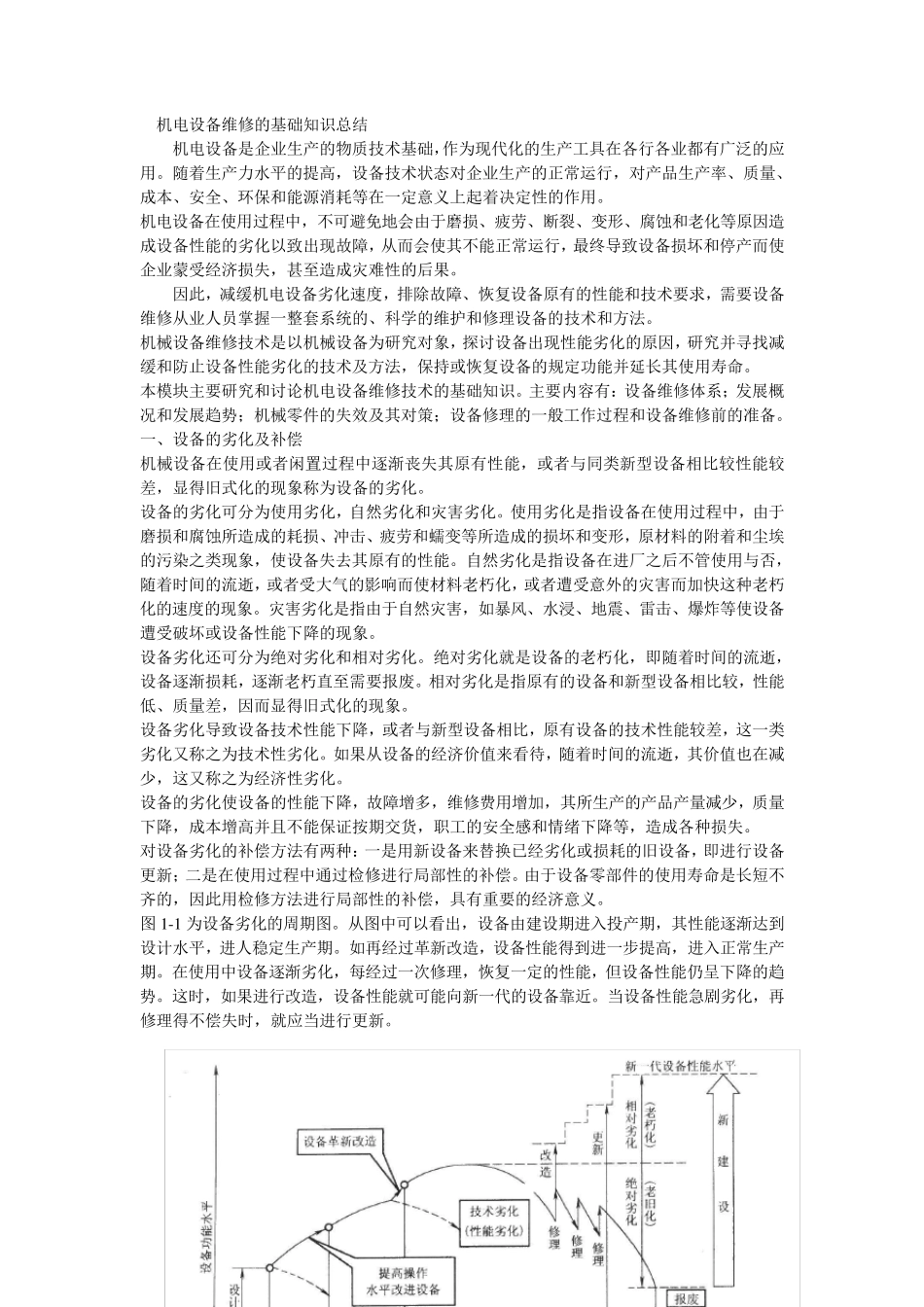 机电设备维修的基础知识总结_第1页