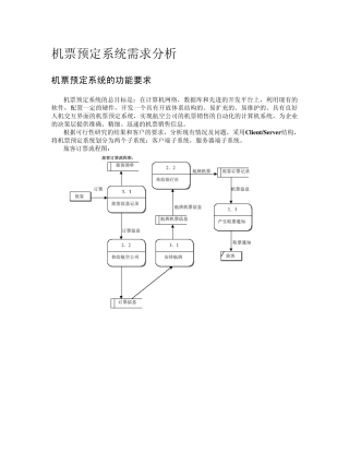 机票预定系统需求分析