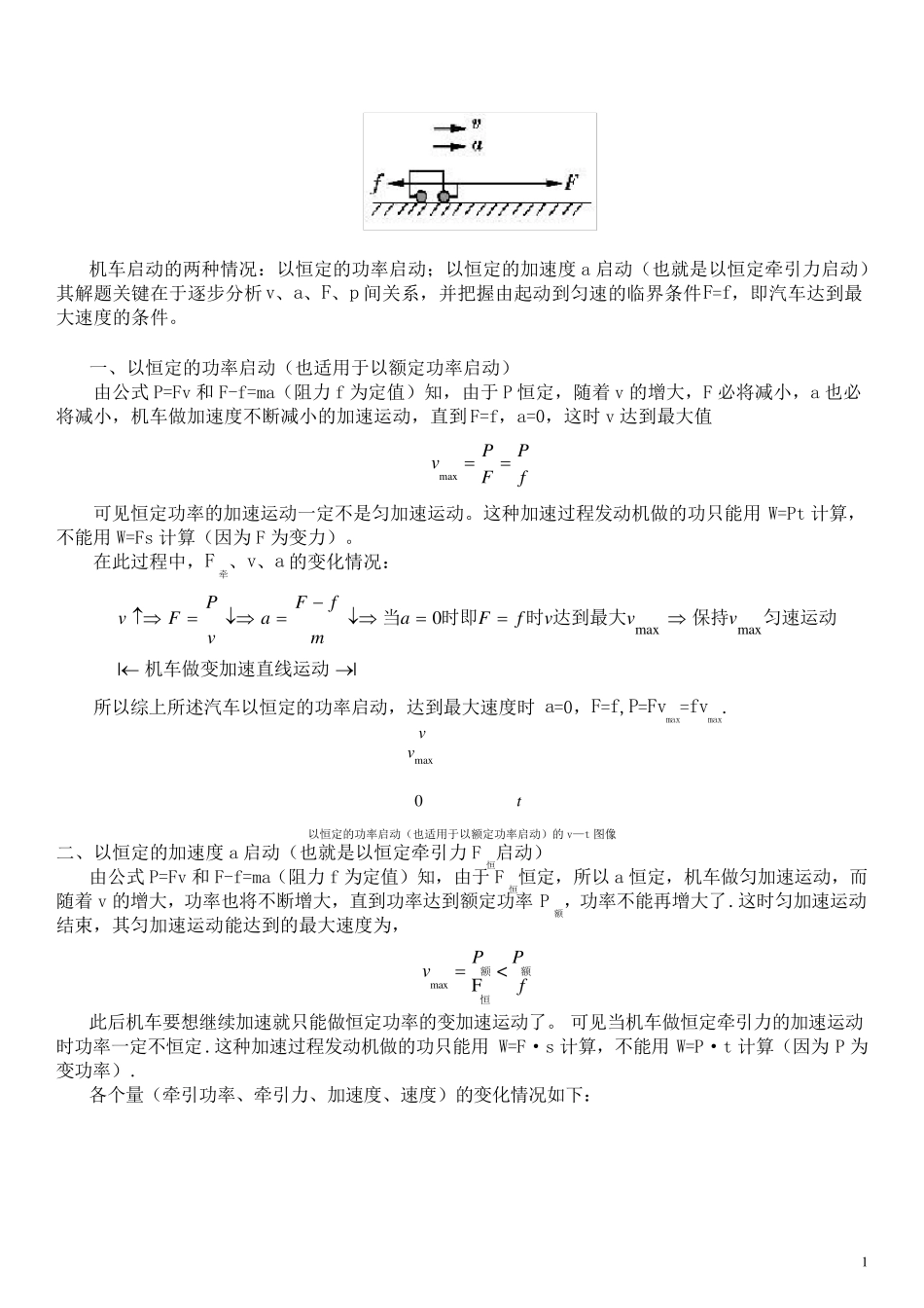 机车启动问题(精编版)_第1页