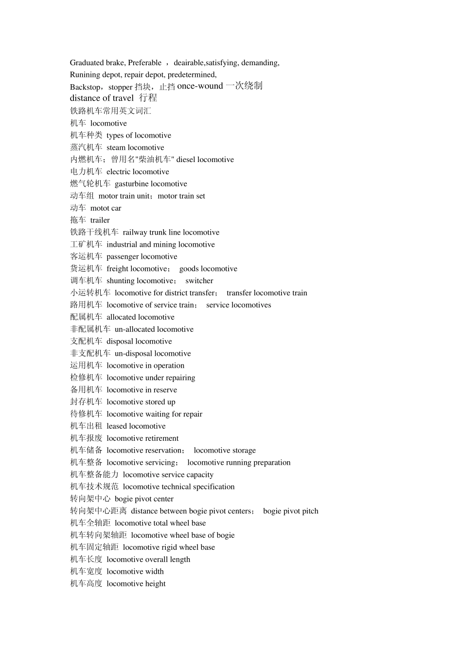 机车英语词汇_第1页