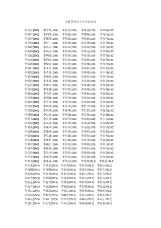 李姓男孩名字大全高评分