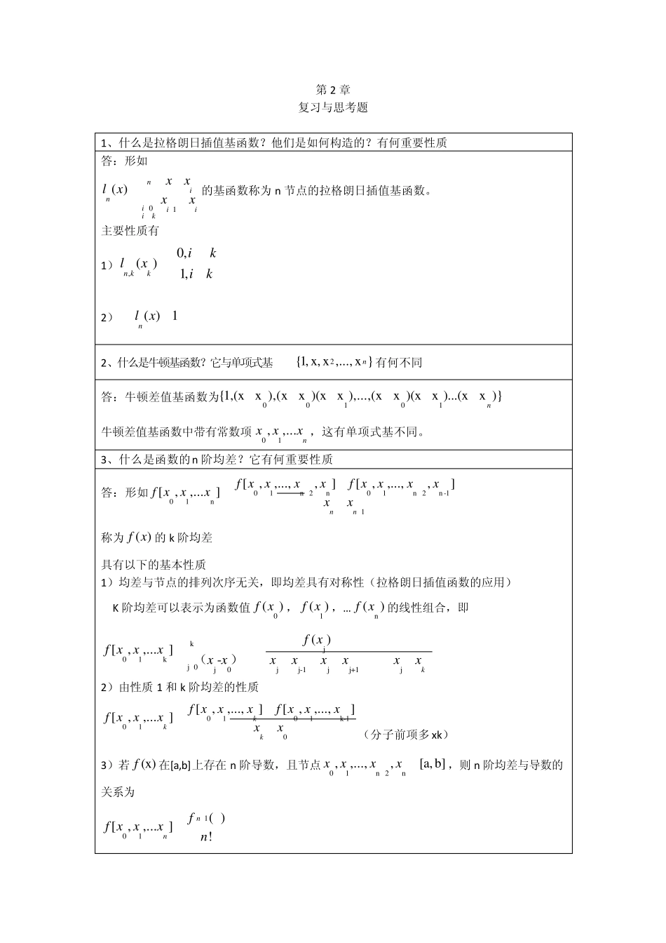 李庆扬数值分析第五版第2章习题答案(20130625)_第1页