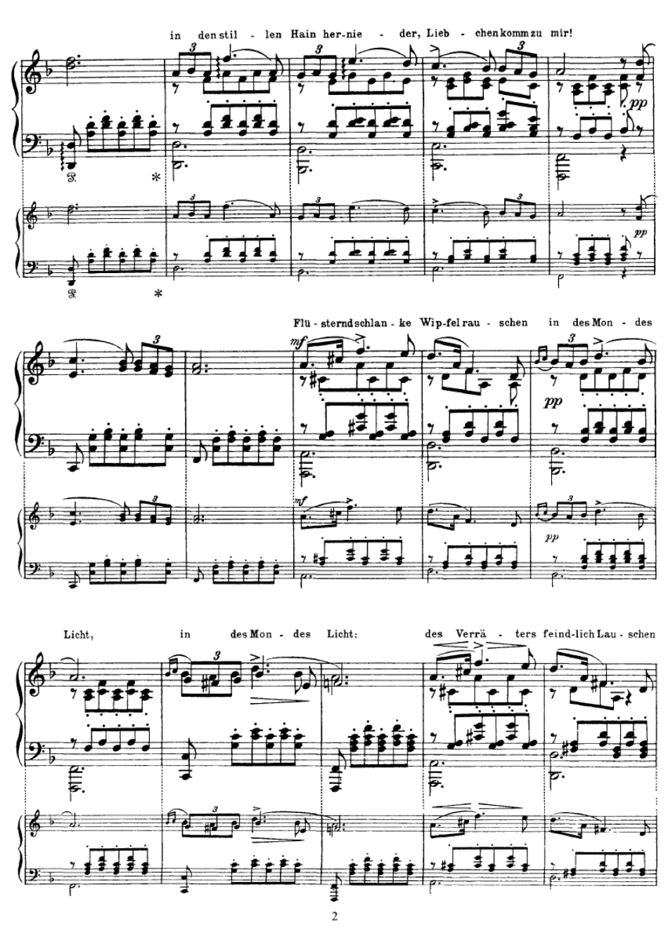 李斯特改编自舒伯特艺术歌曲小夜曲Standchen(Schubert)liszt钢琴谱_第2页