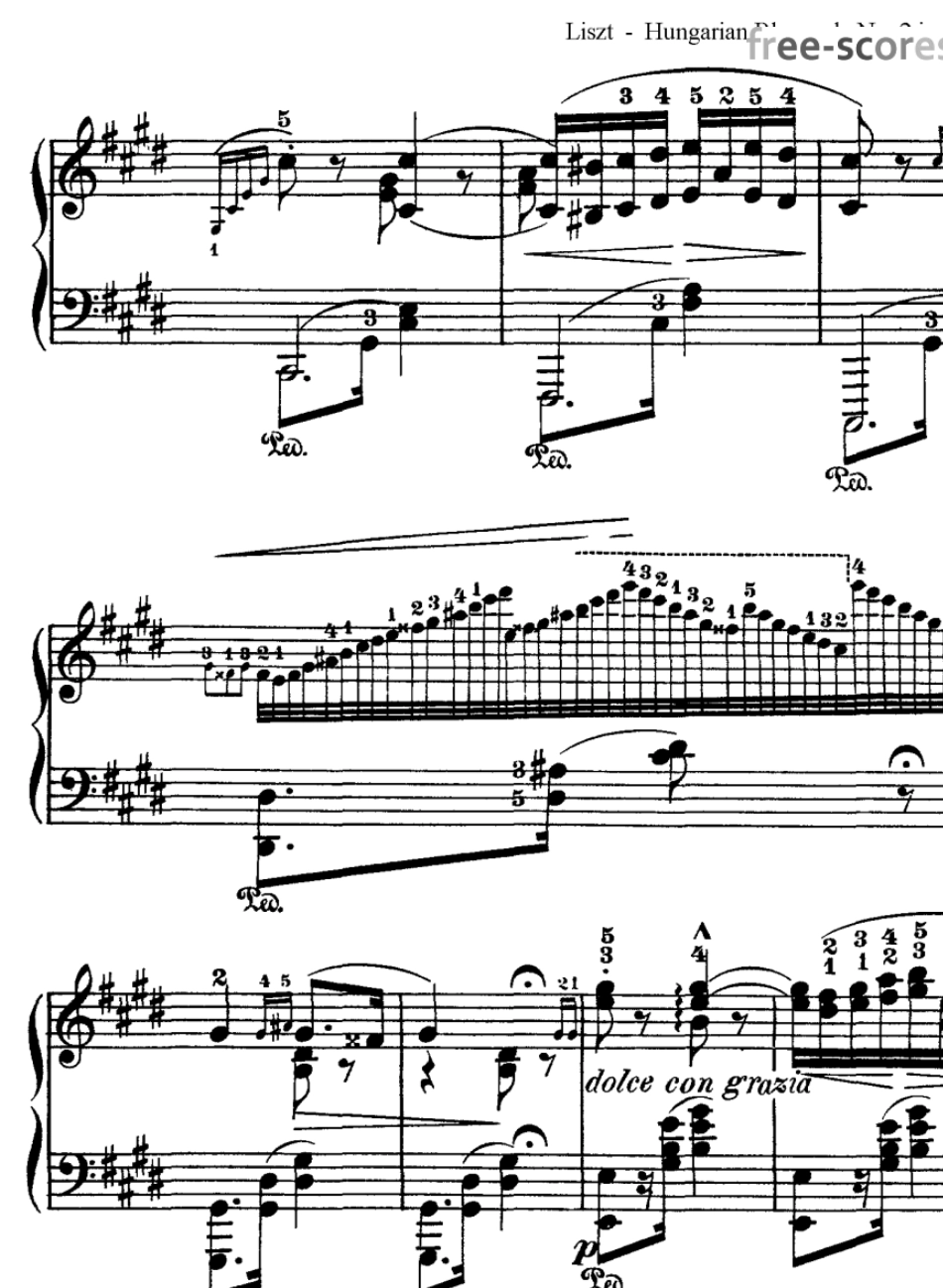 李斯特匈牙利狂想曲钢琴谱_第2页