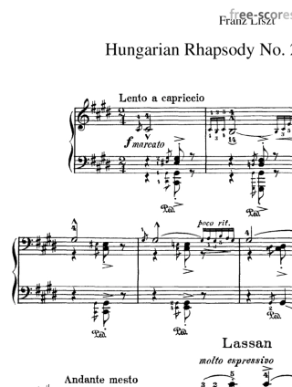 李斯特匈牙利狂想曲钢琴谱