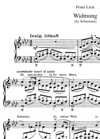 李斯特改编舒曼歌曲献词Widmungliszt钢琴谱