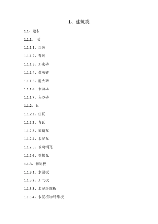 材料分类明细表