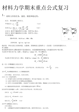 材料力学重点公式复习