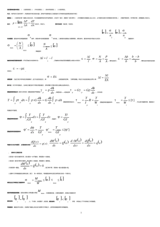 材料力学重点及其公式
