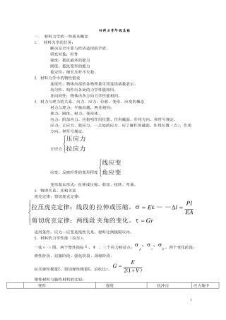 材料力学重点总结材料力学重点